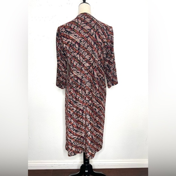 VINTAGE 1960s Midi Shift Mad Men Vtg 60s Retro Button Front Dress - Picture 5 of 8